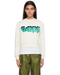 Ganni - Off-white Isoli Rock Sweatshirt - Lyst