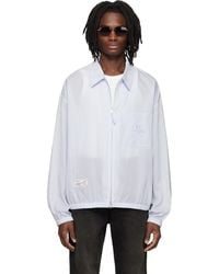 WOOYOUNGMI - Striped Zip-Up Shirt - Lyst