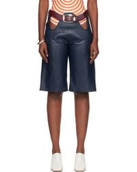 Jean Paul Gaultier - 'The Cut-Out Bermuda' Leather Shorts - Lyst