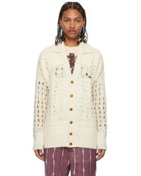 Vivienne Westwood - Off-white Spread Collar Cardigan - Lyst