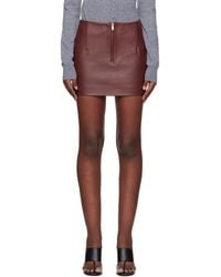 REMAIN Birger Christensen - Burgundy Bonded Leather Miniskirt - Lyst
