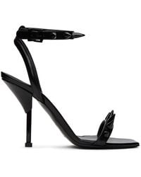 McQueen - Black Studded Heeled Sandals - Lyst