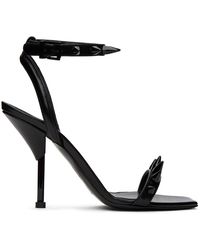 Alexander McQueen - Black Studded Heeled Sandals - Lyst