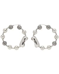Marc Jacobs - Boucles d'oreilles à anneau argentées en chaîne à billes à monogrammes - Lyst