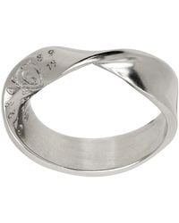 MM6 by Maison Martin Margiela - Silver Twisted Ring - Lyst