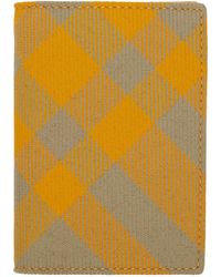 Burberry - Yellow Check Folding Card Holder - Lyst
