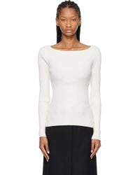 Courreges - Square Neck Rib Knit Sweater - Lyst