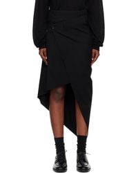 Junya Watanabe - Draped Wool Midi Skirt - Lyst