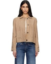 Max Mara - Tan Baia Suede Jacket - Lyst