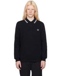 Fred Perry - Black 'the ' Long Sleeve Polo - Lyst