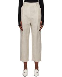 Totême - Pantalon gris à plis - Lyst