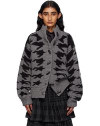 OPEN YY - Hound's Tooth Star Cowichan Cardigan - Lyst