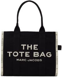 Marc Jacobs - Grand cabas 'the tote bag' noir à logo et texte en tissu jacquard - Lyst