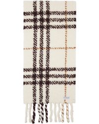Burberry - Off- Check Alpaca Wool Blend Bouclé Scarf - Lyst