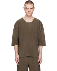Homme Plissé Issey Miyake - Homme Plissé Issey Miyake Brown Monthly Color May T-shirt - Lyst