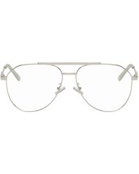Bottega Veneta - Silver Aviator Glasses - Lyst