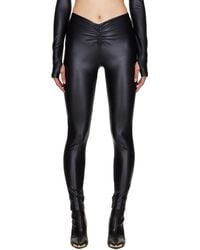 Versace - Black Ruched leggings - Lyst
