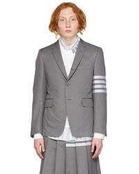 Thom Browne - Thom e veston gris en coton à quatre rayures - Lyst