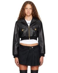 Moschino - Black Heart Buttons Leather Jacket - Lyst