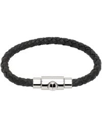 Ferragamo - Black Braided Leather Bracelet - Lyst