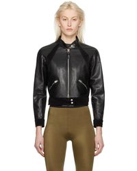 Tom Ford - Black Cropped Leather Jacket - Lyst