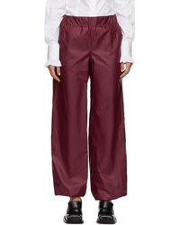 FIDAN NOVRUZOVA - Burgundy Macar Nylon Trousers - Lyst