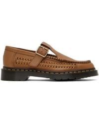 Dr. Martens - Tan Adrian T-bar Leather Loafers - Lyst