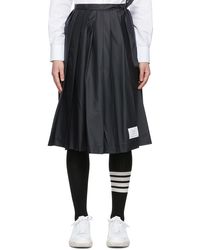 Thom Browne - Navy Nylon Midi Skirt - Lyst