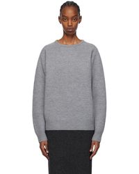 Totême - Toteme Gray Crewneck Sweater - Lyst