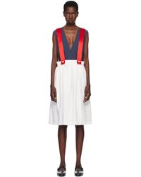 Comme des Garçons - ホワイト＆レッド Gabardine & Satin ミディアムスカート - Lyst
