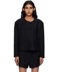 Pushbutton - Collarless Tweed Jacket - Lyst