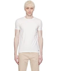 ZEGNA - Off-white Round Neck T-shirt - Lyst