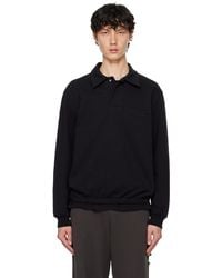 Lady White Co. - ブラック Richmond テクスチャード ポロシャツ - Lyst