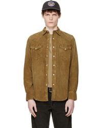 RRL - Tan Slim Fit Corduroy Western Shirt - Lyst