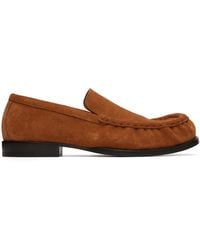 Dries Van Noten - Tan Full Reverse Suede Calf Leather Loafers - Lyst