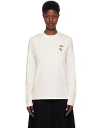 Jil Sander - Off-white Patch Long Sleeve T-shirt - Lyst