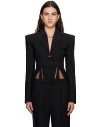 Mugler - Black Sculpted Blazer - Lyst