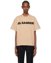 Jil Sander - Beige Printed T-shirt - Lyst