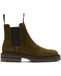 Common Projects - Taupe Stamped Chelsea Boots - Lyst