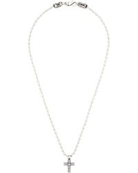 Emanuele Bicocchi - Beaded Chain Notre-Dame Cross Necklace - Lyst