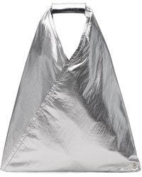 MM6 by Maison Martin Margiela - Silver Classic Triangle Small Tote - Lyst