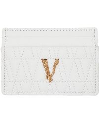 Versace - Porte-cartes virtus blanc - Lyst