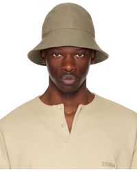 Zegna - Taupe Oasi Lino Bucket Hat - Lyst