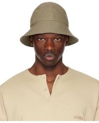 ZEGNA - Taupe Oasi Lino Bucket Hat - Lyst