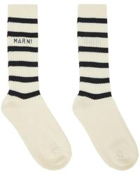Marni - Off-white Striped Socks - Lyst