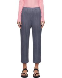Pleats Please Issey Miyake - Gray Thicker Bottoms 1 Trousers - Lyst