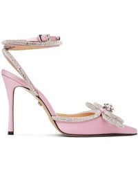 Mach & Mach - 110 Double Bow Crystal-Embellished Satin Pumps - Lyst