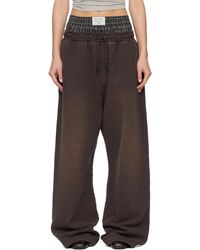 Acne Studios - Pantalon De Survêtement Brun À Logo - Lyst