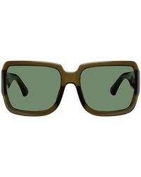 Dries Van Noten - Khaki Linda Farrow Edition Oversized Sunglasses - Lyst