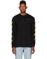 Off-White c/o Virgil Abloh Ssense Exclusive Black And Yellow Painted Arrows Long Sleeve T-shirt